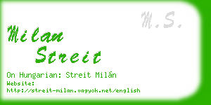 milan streit business card